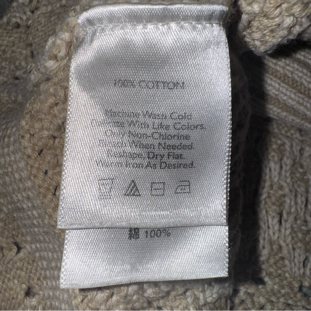 Eddie Bauer Womens Cardigan Sweater Cream Knit Button Front Cozy Cottage - Picture 6 of 7